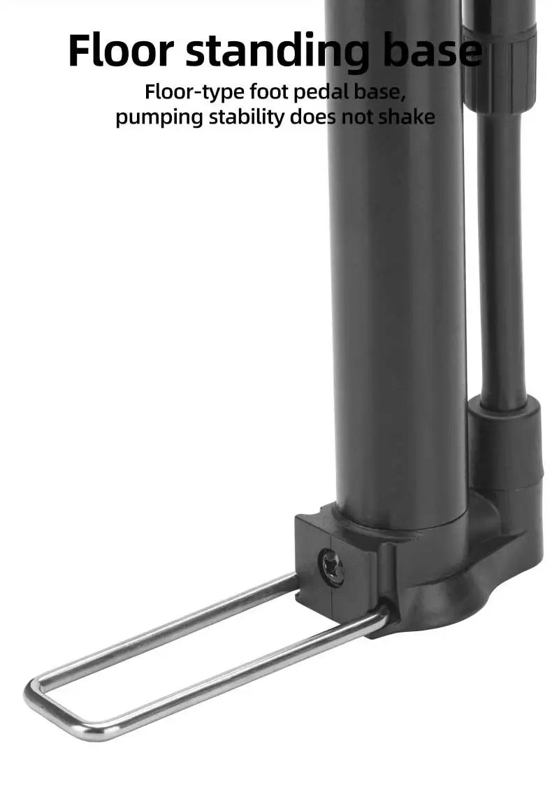 Přenosná pumpa na kolo 120 PSI s manometrem pro ventily Presta & Schrader