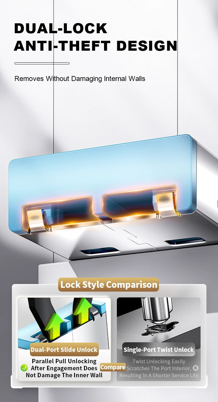 Zece blocări USB-A cu cheie de eliminare