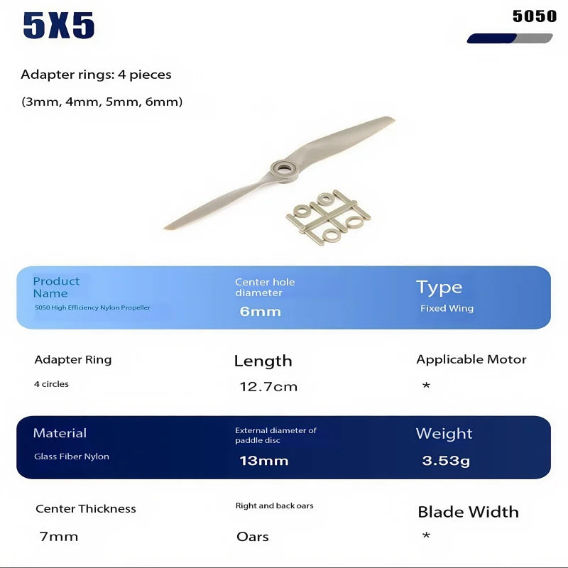 Nylon Propellers for Compatible Fixed-Wing RC Models