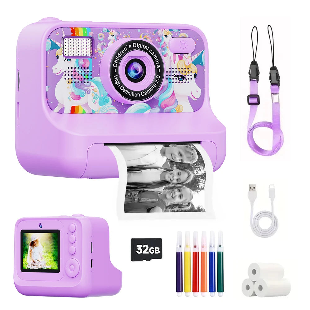 Kids Thermal Instant-Print Camera - Colour Options