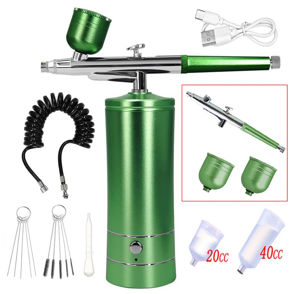 Airbrush Nail Art Painting Kit with Compressor Mini Airbrush for Nail Art Cake Painting Portable Hand Sprayer Gun Airbrush Nail