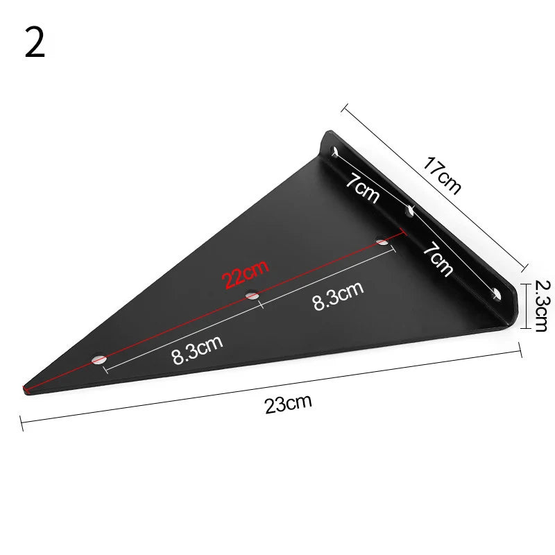 Concealed Shelf Bracket, Black, Size Options