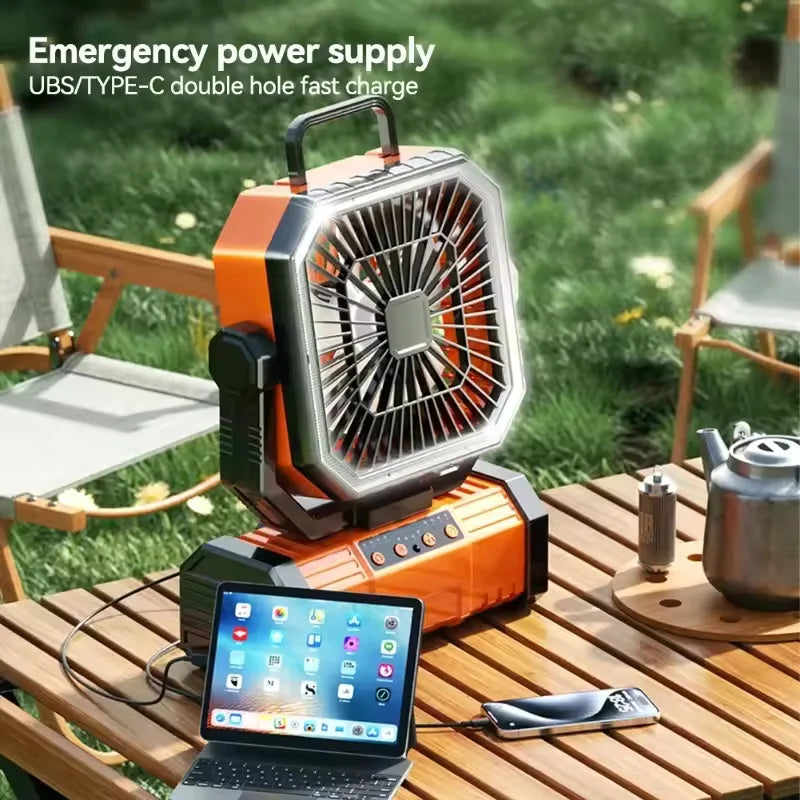 Camping Ceiling Fan with Light and Remote Control
