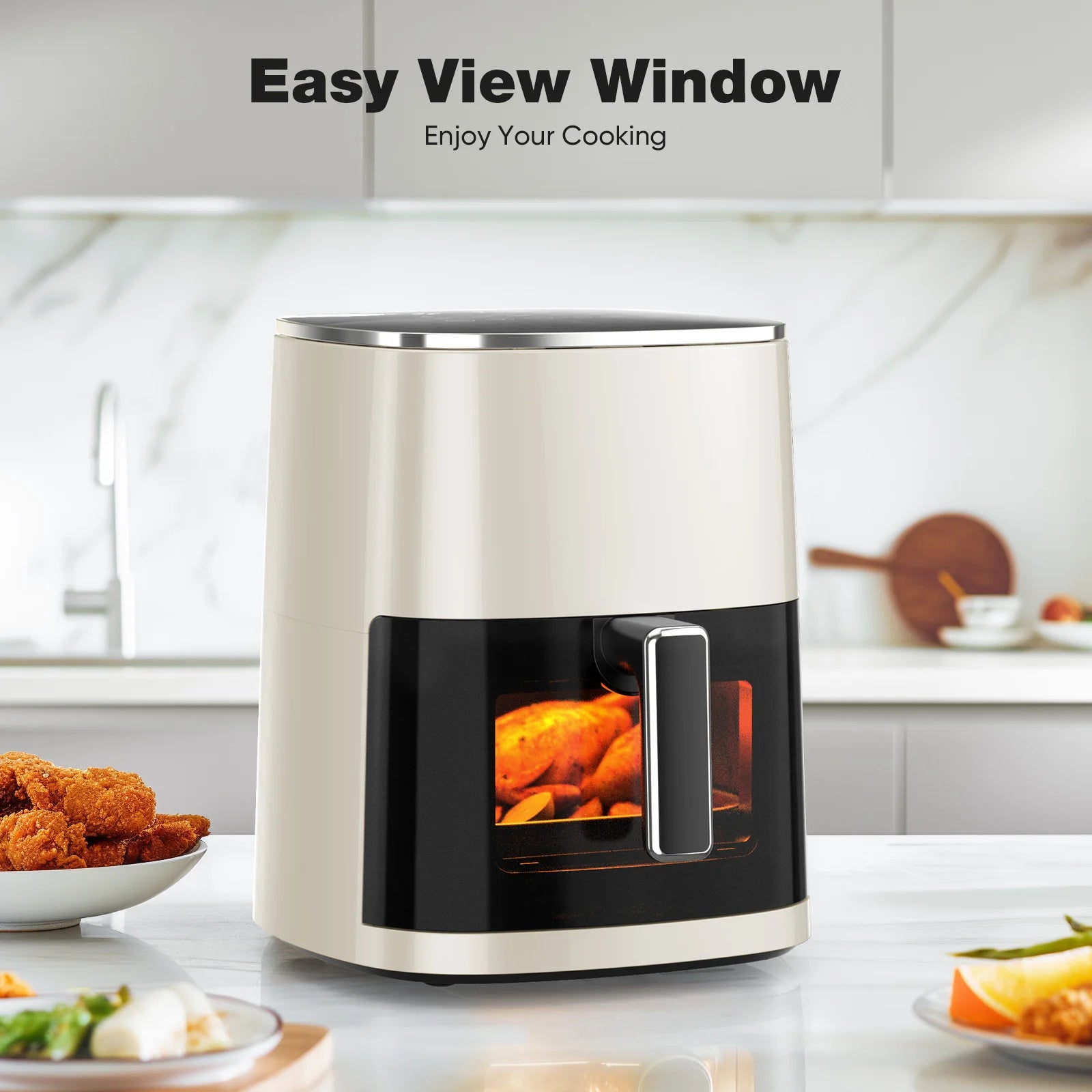 6QT Air Fryer with Window, 12-in-1 Cooking up to 400°F