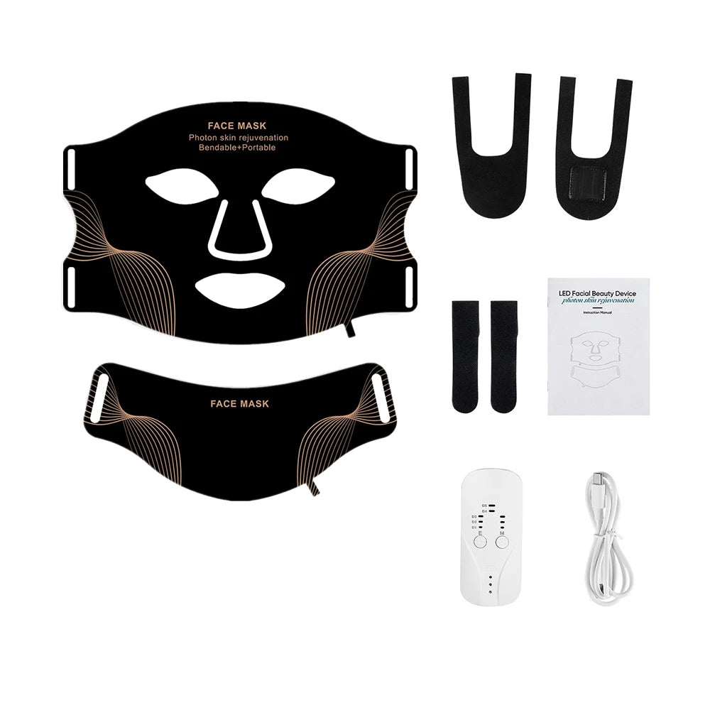7 Color LED Silicone Face & Neck Mask for Skin Rejuvenation