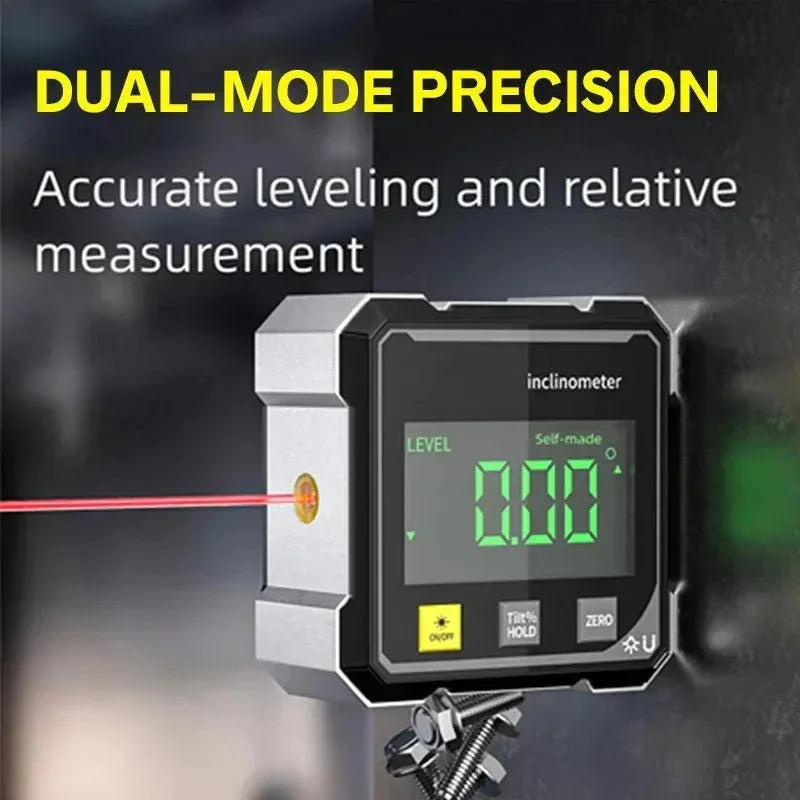 Digital Angle Ruler with Magnetic Base & Laser Inclinometer