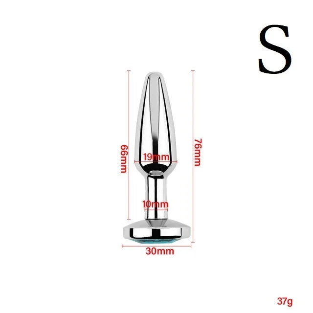 Small Size Metal Anal Beads Butt Plug Mini Rainbow Rose gold Butt Plug Crystal Jewelry Trainer Anal Dildo Masturbation Sex Toy