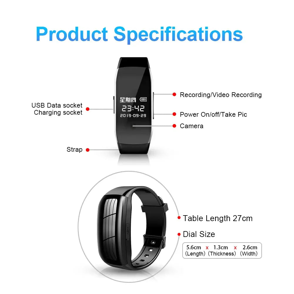 Digital Watch Mini Camera 1080p HD Wearable Camcorder Micro DV Action Voice Video Recorder Body Cam Spy-shop.com