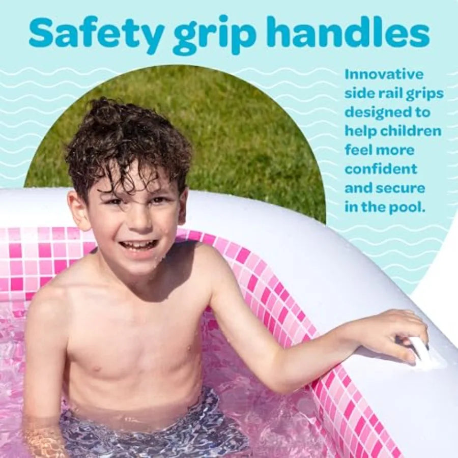 Inflatable Swimming Pool with Soft Padded Floor and Handles