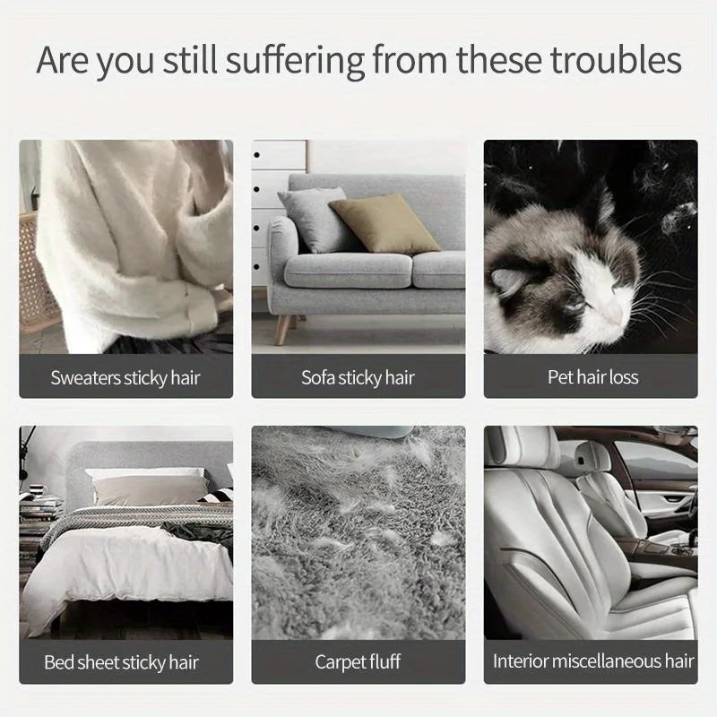 Double-Sided Pet Hair Remover, Manual Electrostatic Sticky Lint Brush, for Cat, Clothing, Sofa, Furniture, Carpet Cleaning