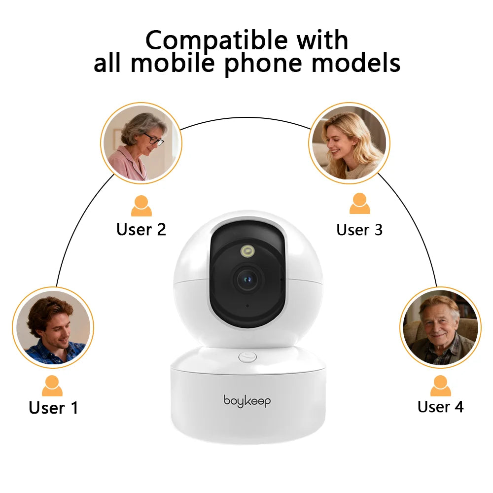 BoyKeep 3MP WiFi Indoor Security Camera with Auto Tracking