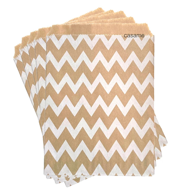 Wave Dot Kraft Paper Candy Bags – 50ks dárkové a balicí sáčky na sladkosti