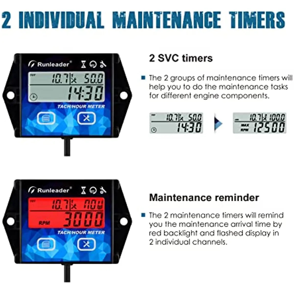 RL-HM011HB Engine Tachometer & Hour Meter with Backlight