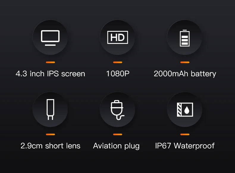 Camera endoscop industrială 4,3 inch HD 1080P inspecție borescop
