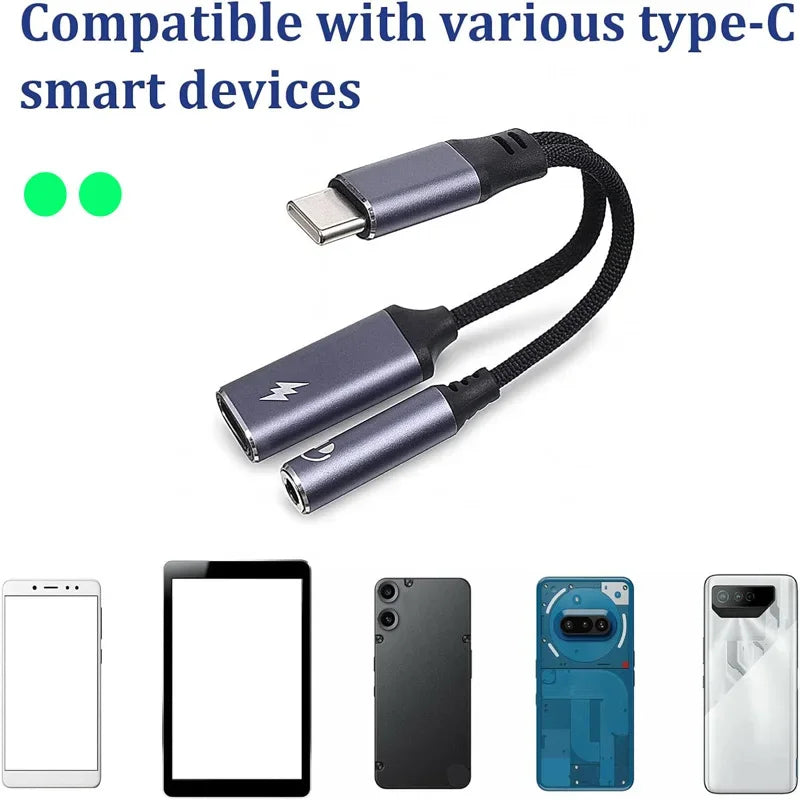 USB-C Audio and Charging Adapter with 3.5 mm Jack