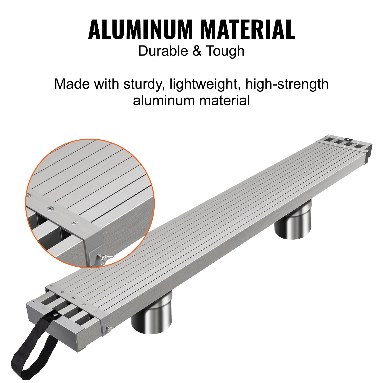 SucceBuy teleskoperbar aluminiumsarbejdsplanke 6-9 ft 500 lbs kapacitet 12,5 tommer bred aluminium scopløftnings- eller/og stilladsplanke udvidelsesstagingplanke