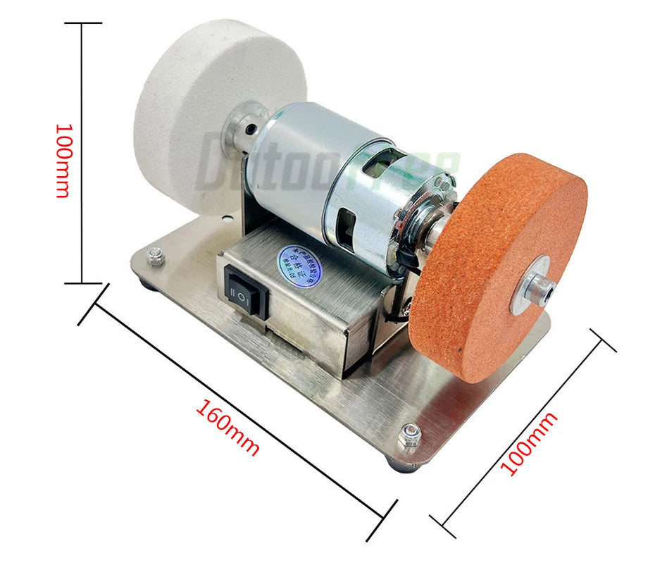 100W Double Grinder Machine Artifact Table Grinder Motor Micro Coarse and Fine Polishing Electric Grinding Wheel Grindig Stone