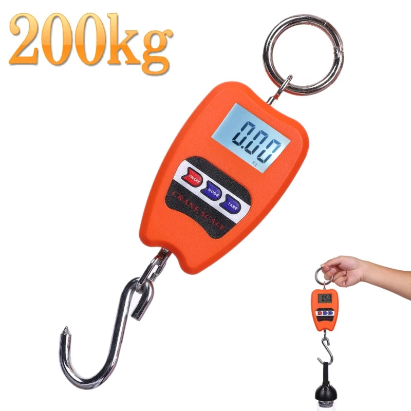 Báscula Colgante Digital 200kg / 441lb con Gancho y Pantalla LCD