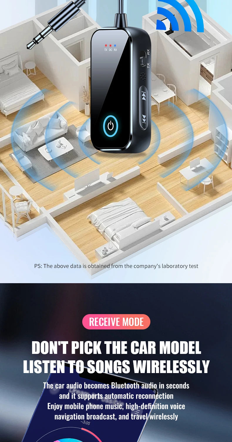 Zwei-in-eins Bluetooth-Audiosender und -empfänger