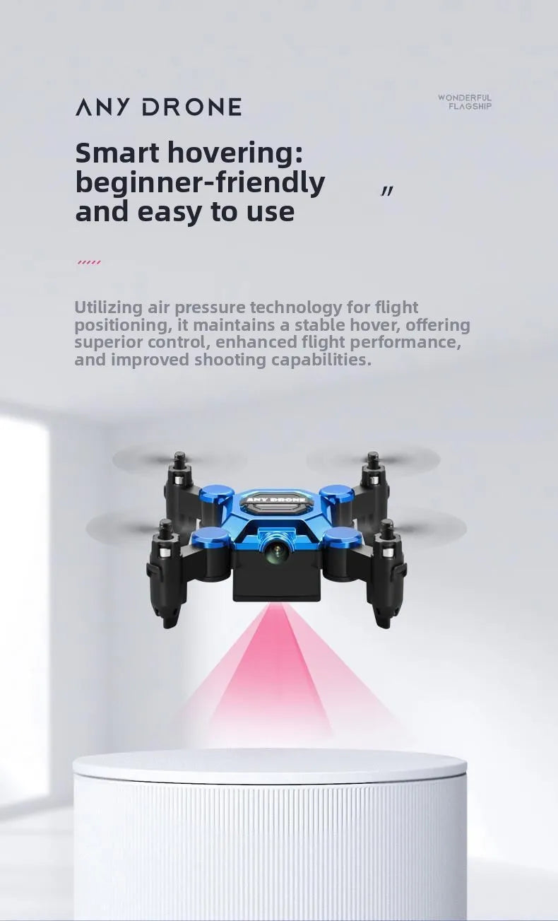 Mouchový dron, mini skládací dron, letecká kamera dron, studentská dálkově ovládaná helikoptéra, malá hračka