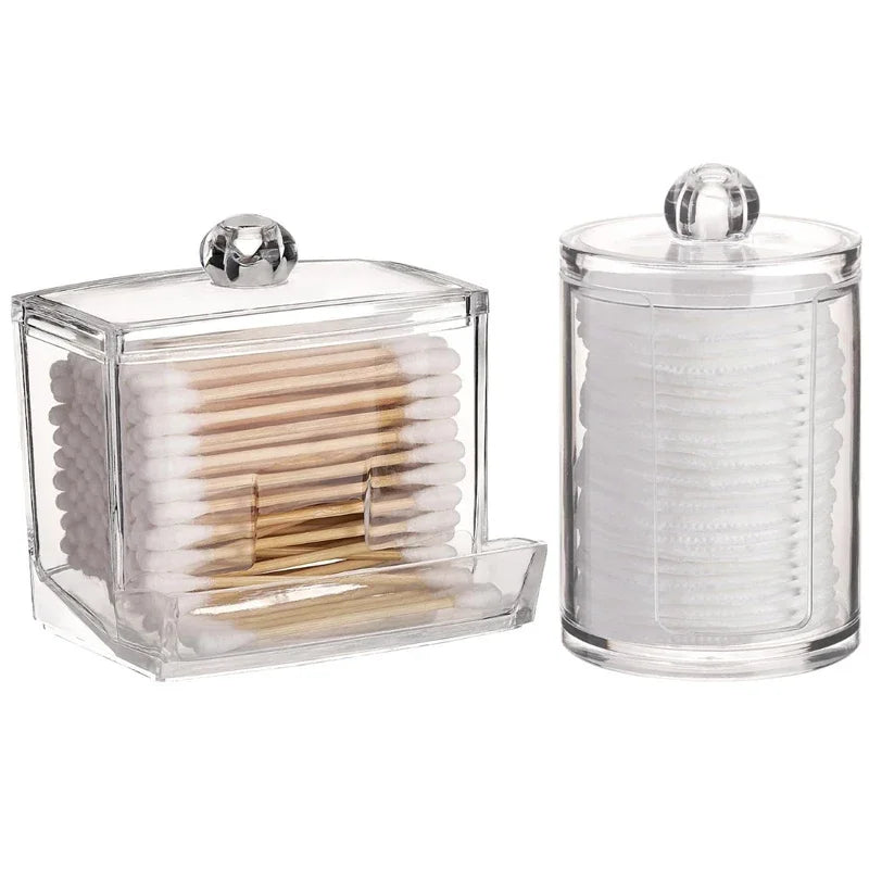 Frascos transparentes para arrumação na casa de banho, conjunto de 2 ou 3 peças