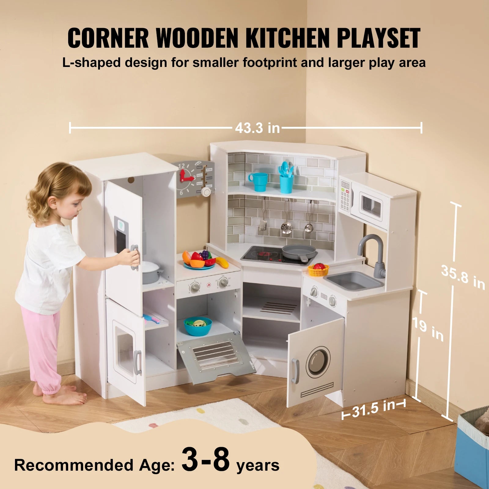 Σετ Παιχνιδιού Κουζίνας Kids Corner με Φώτα & Ήχους και 24 Αξεσουάρ