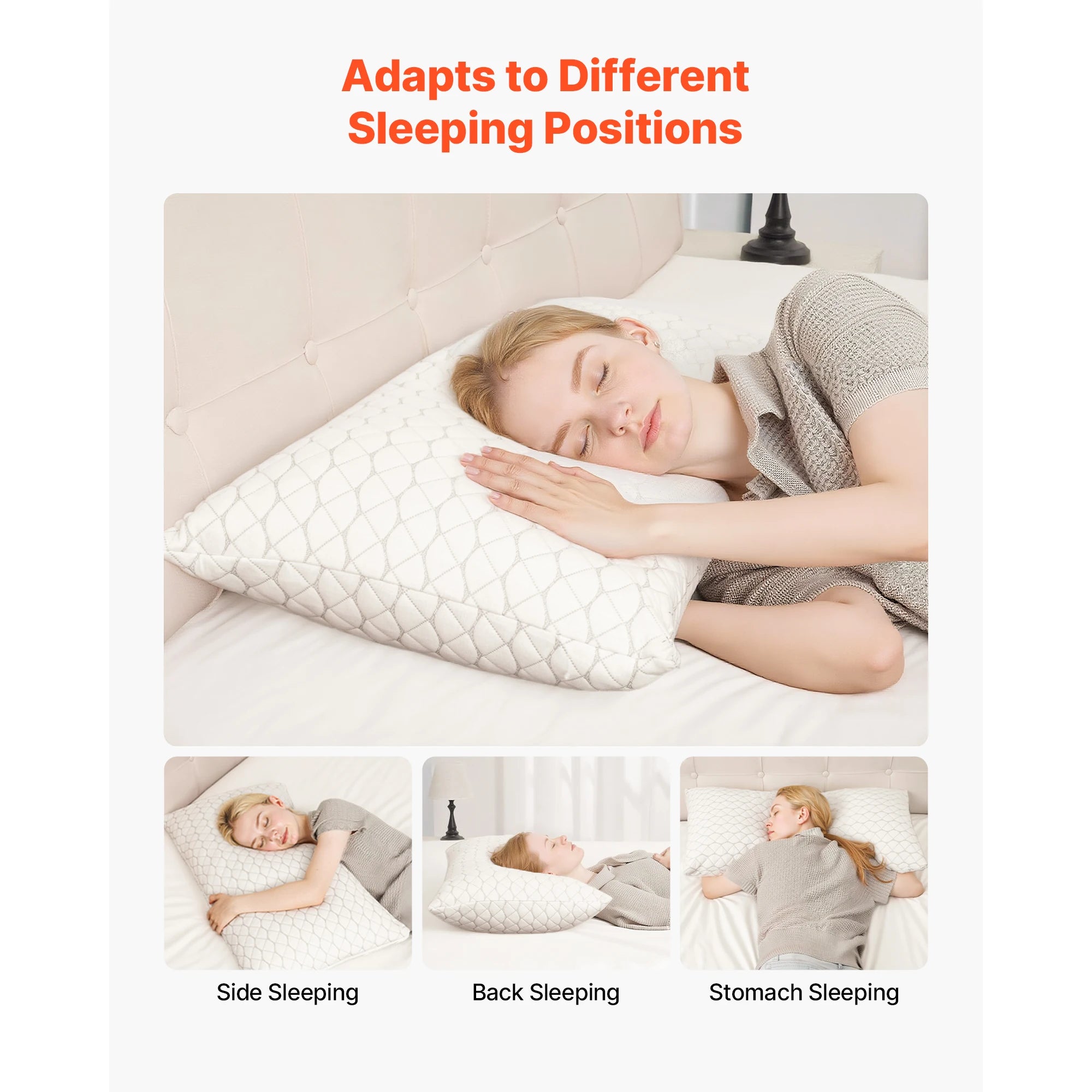 Almohada ajustable de espuma viscoelástica para cama, para soporte y comodidad del cuello