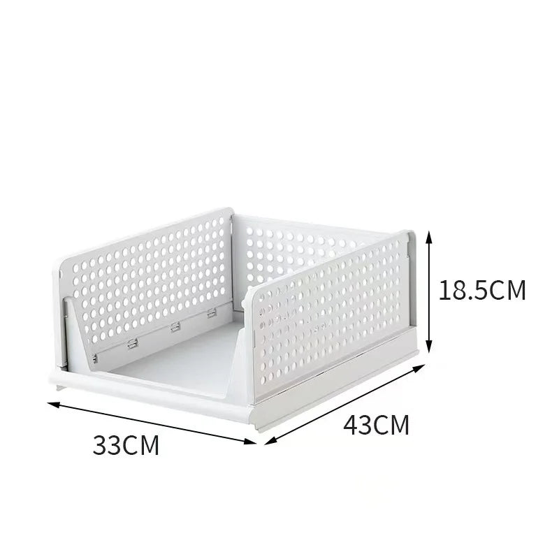 Yer Tasarruflu Organizasyon için Üst Üste Konabilir Katlanabilir Saklama Sepetleri