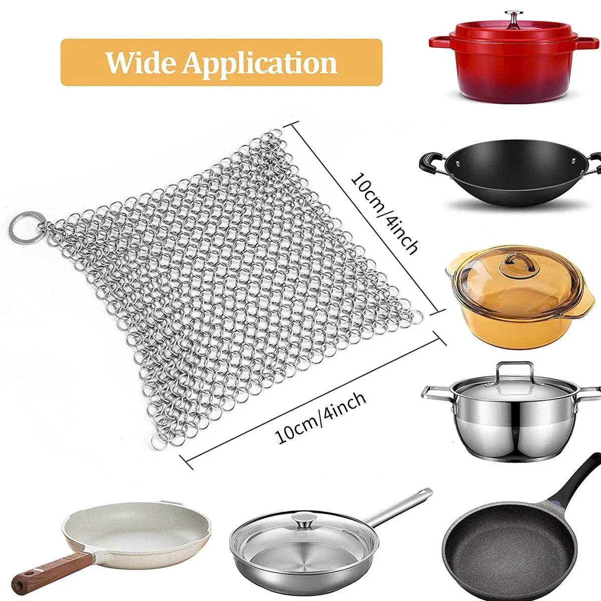 Stainless Steel Chainmail Pan Scrubber