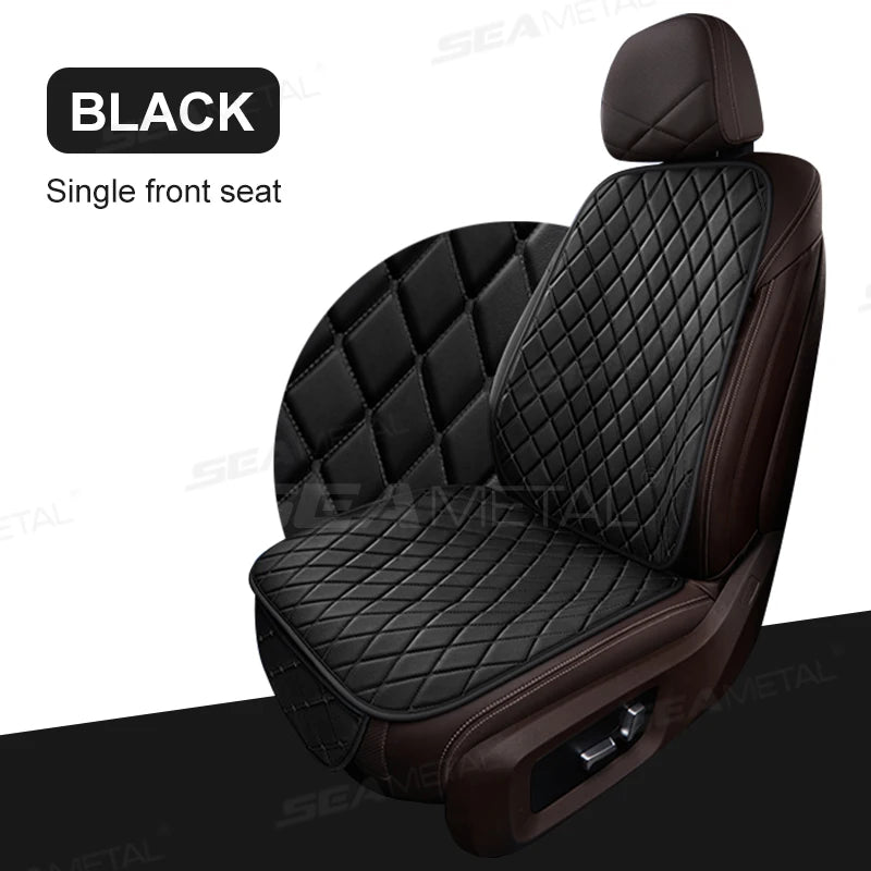 SEAMETAL Premium Car Seat Cushion Luxury Leather Anti Slip Seat Cover Breathable Anti Scratch Car Seat Protector for Sedan Suv
