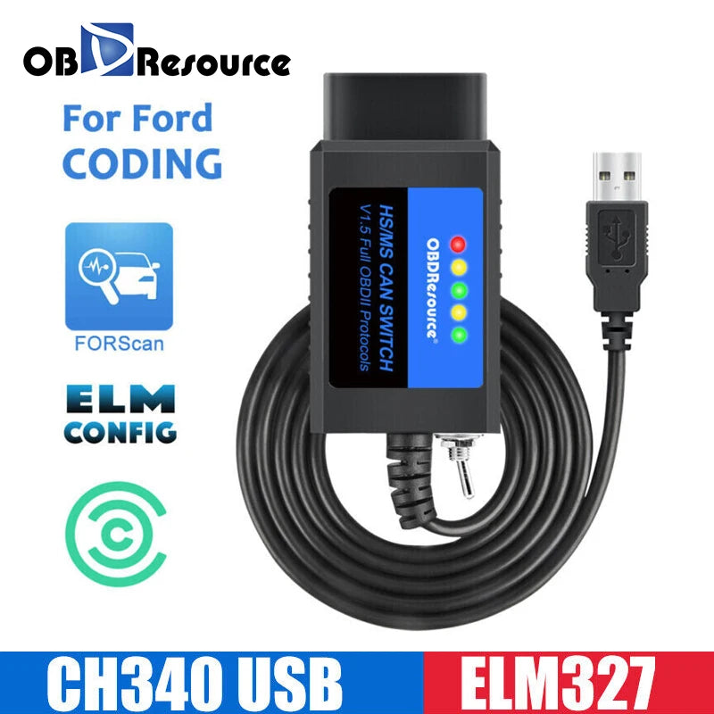 ELM327 USB Diagnostic Adapter with HS/MS-CAN Switch
