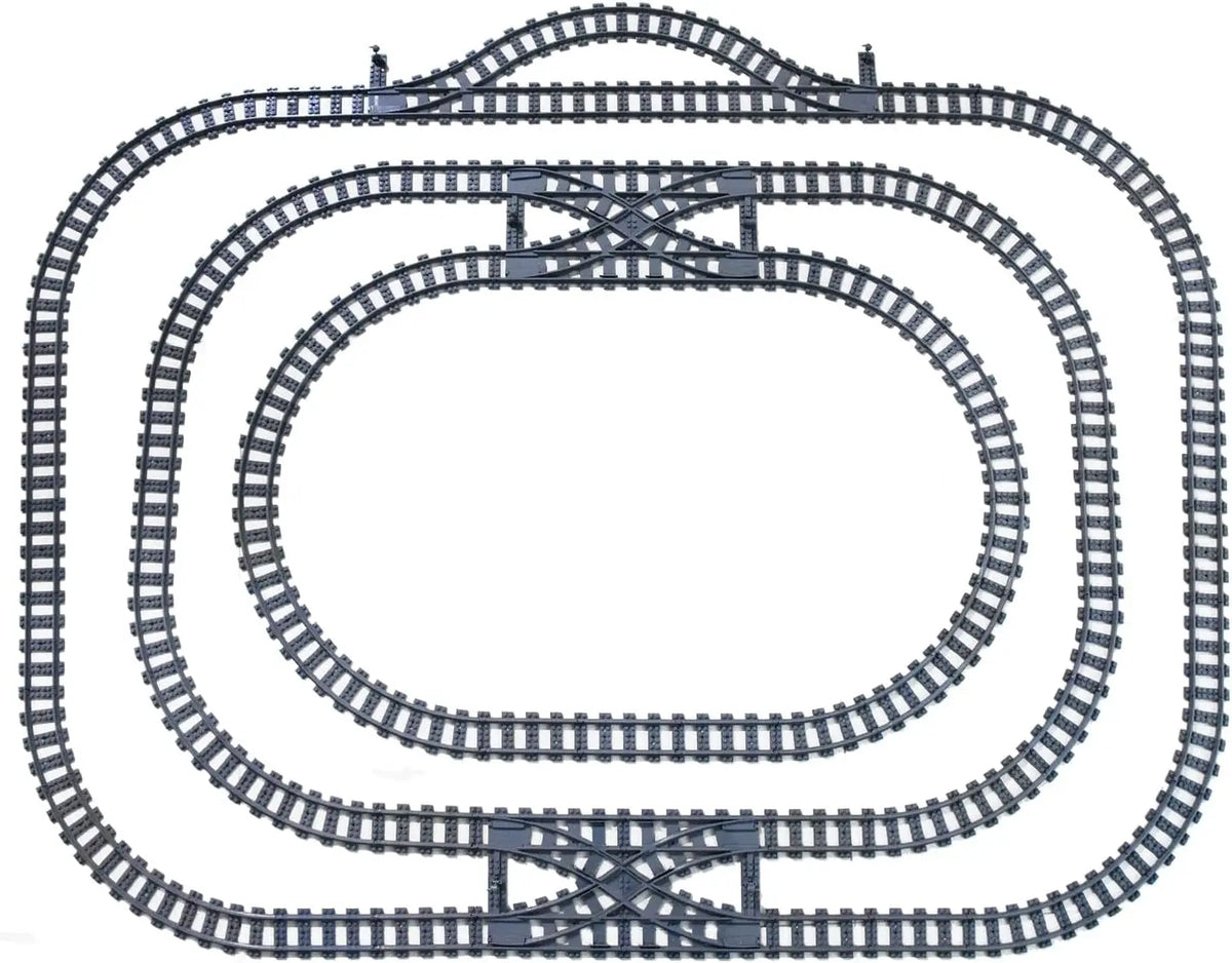 Plastic Train Track Layout Options with Crossing Pieces