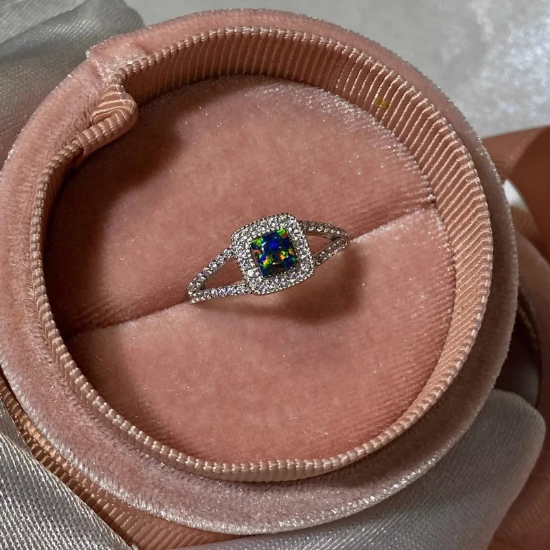 925 Sterling Silver plated Liquid Lava Hetian Jade Bamboo Ring for Women Girl Gift Irregular Vintage Jewelry Dropshipping