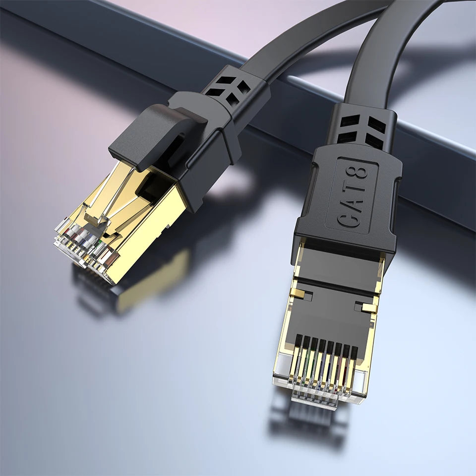 Flat Cat8 RJ45 Ethernet Cable - Length Options