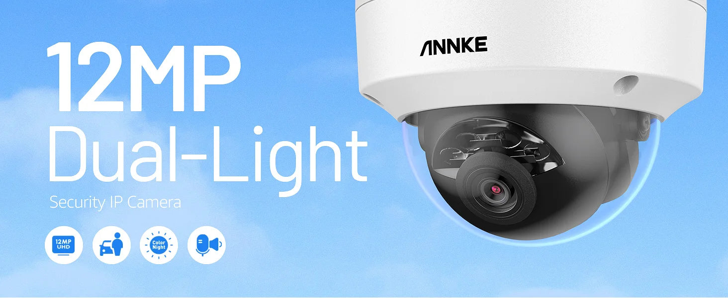 ANNKE 12MP PoE Outdoor Security Camera with Dual Light