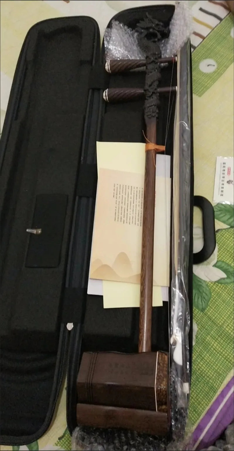 Erhu drewniane z detalem smoka na głowie