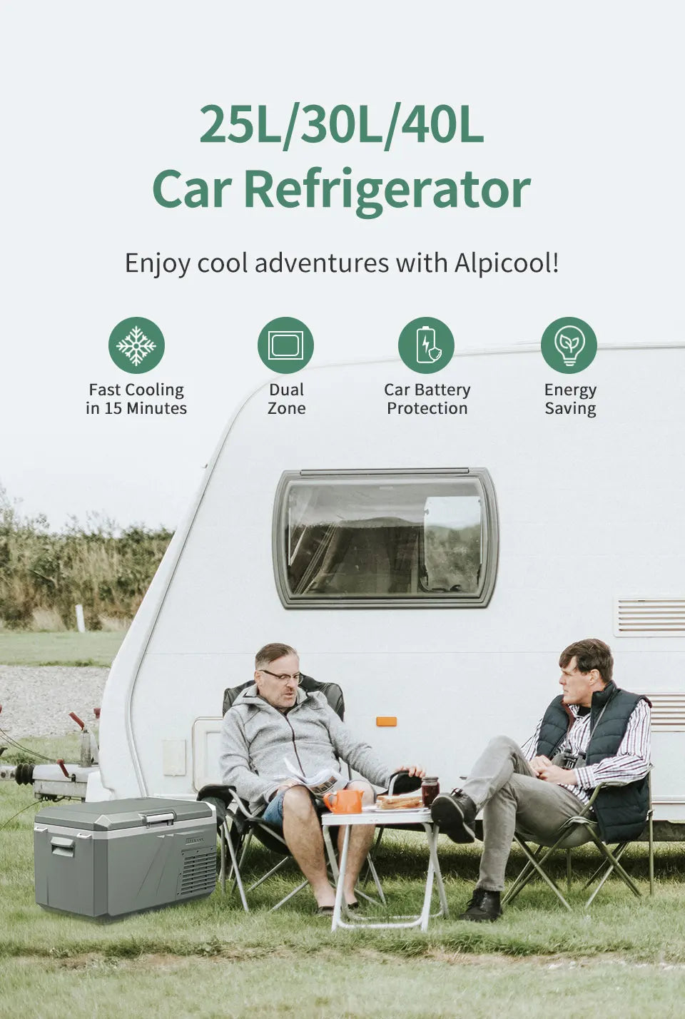 Alpicool QX Portable Car Refrigerator Freezer, 25L-40L