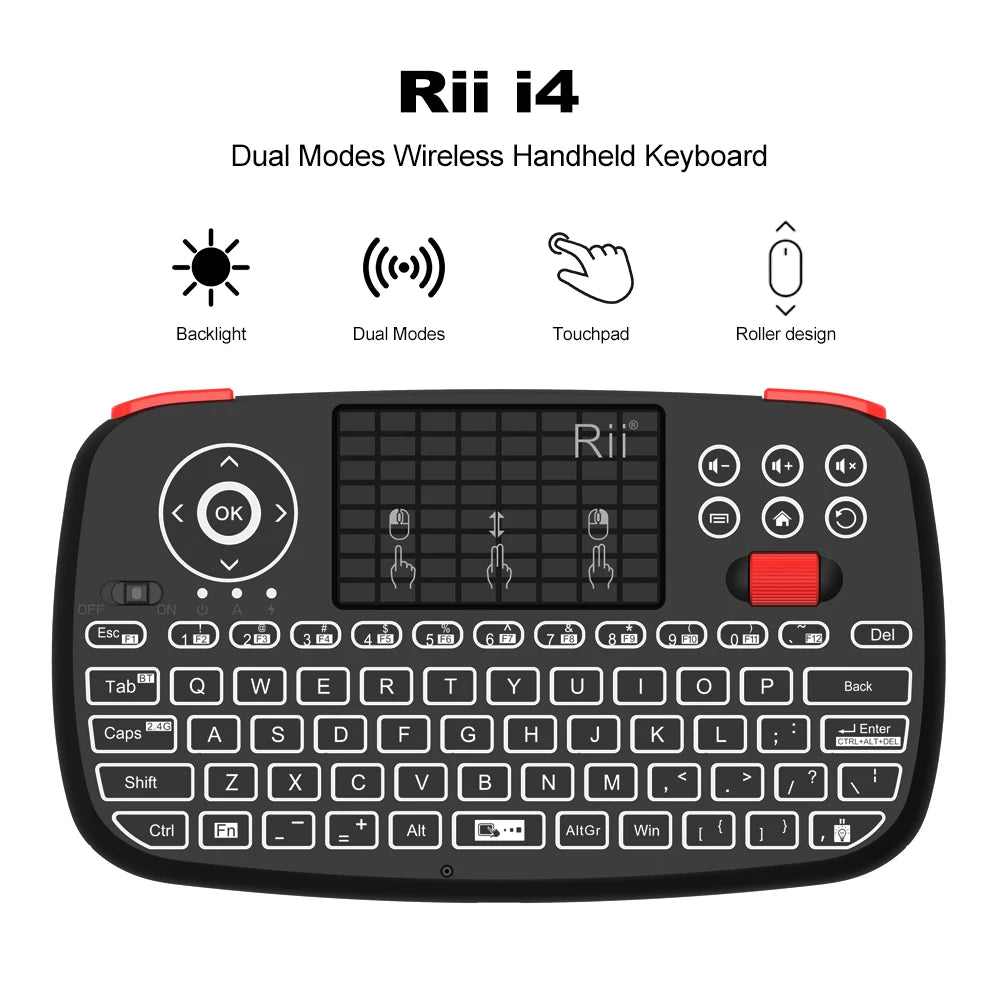 I4 Mini Wireless Keyboard with Touchpad