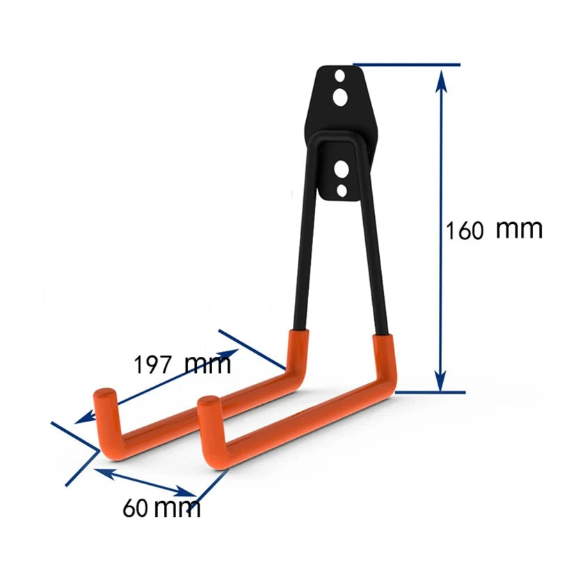 Heavy Duty Metal Hook Garage Organizer Wall Mount Bicycle Hanger Hooks Wall Mount Anti-slip Storage Hook For Ladders Garden Tool