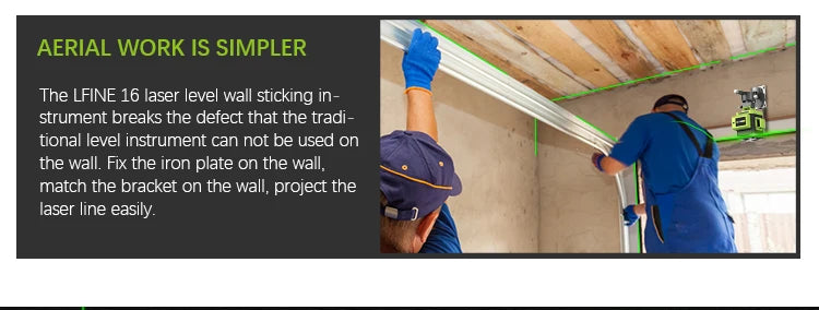 16‑Line Laser Level with 360° Green Beam Projection