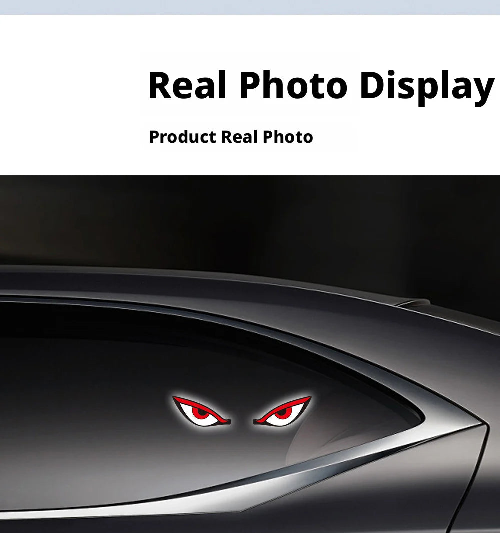 SEAMETAL Car Dynamic Expression Light Neon LED Solar Type-C Rechargeable Wireless Devil's Eyes Light Smart Sensor Universal Fit