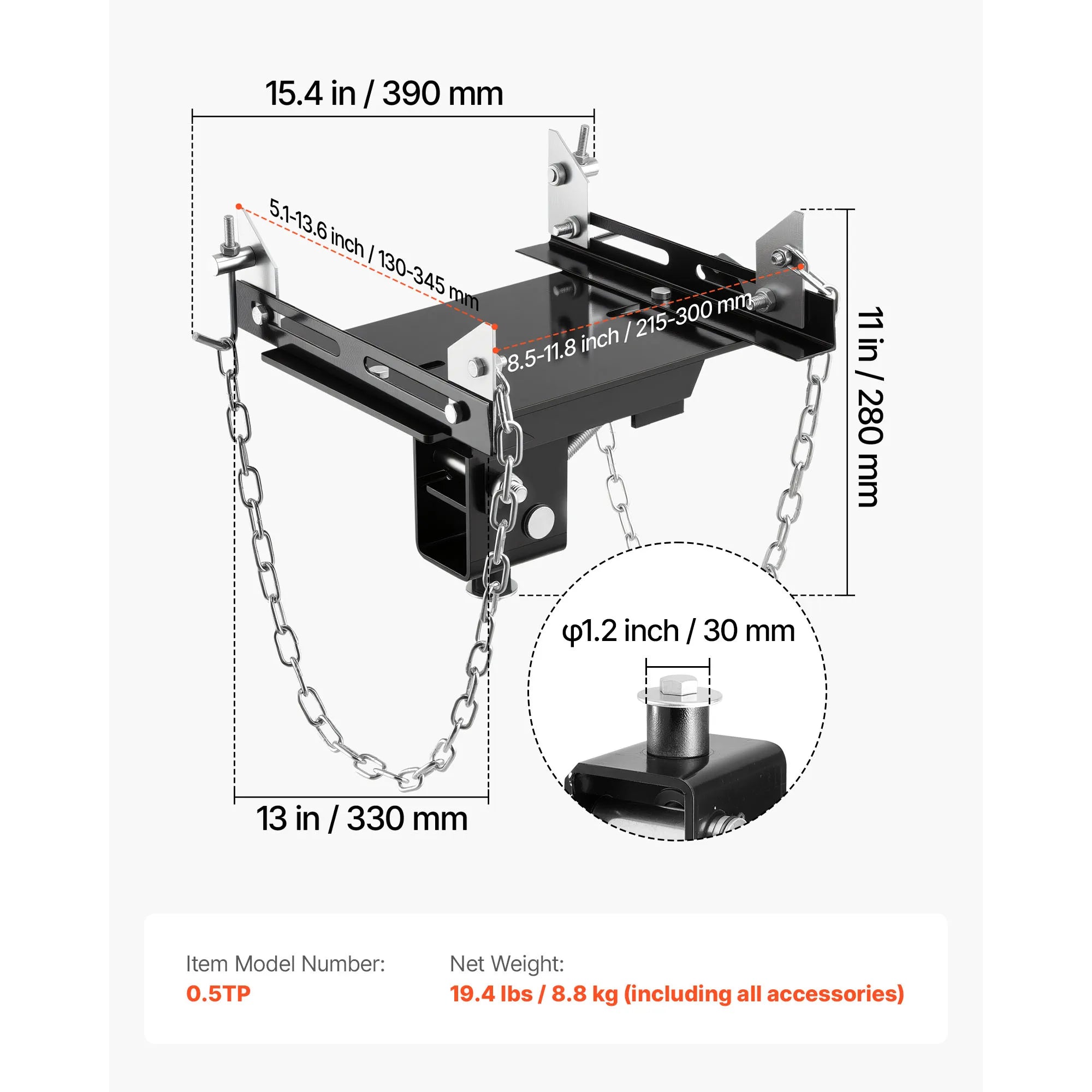 SucceBuy Transmission Jack Adapter 1100 lbs / 0.5 Ton Load Capacity Automotive Transmission Lift Adapter for Garage Repair Shop