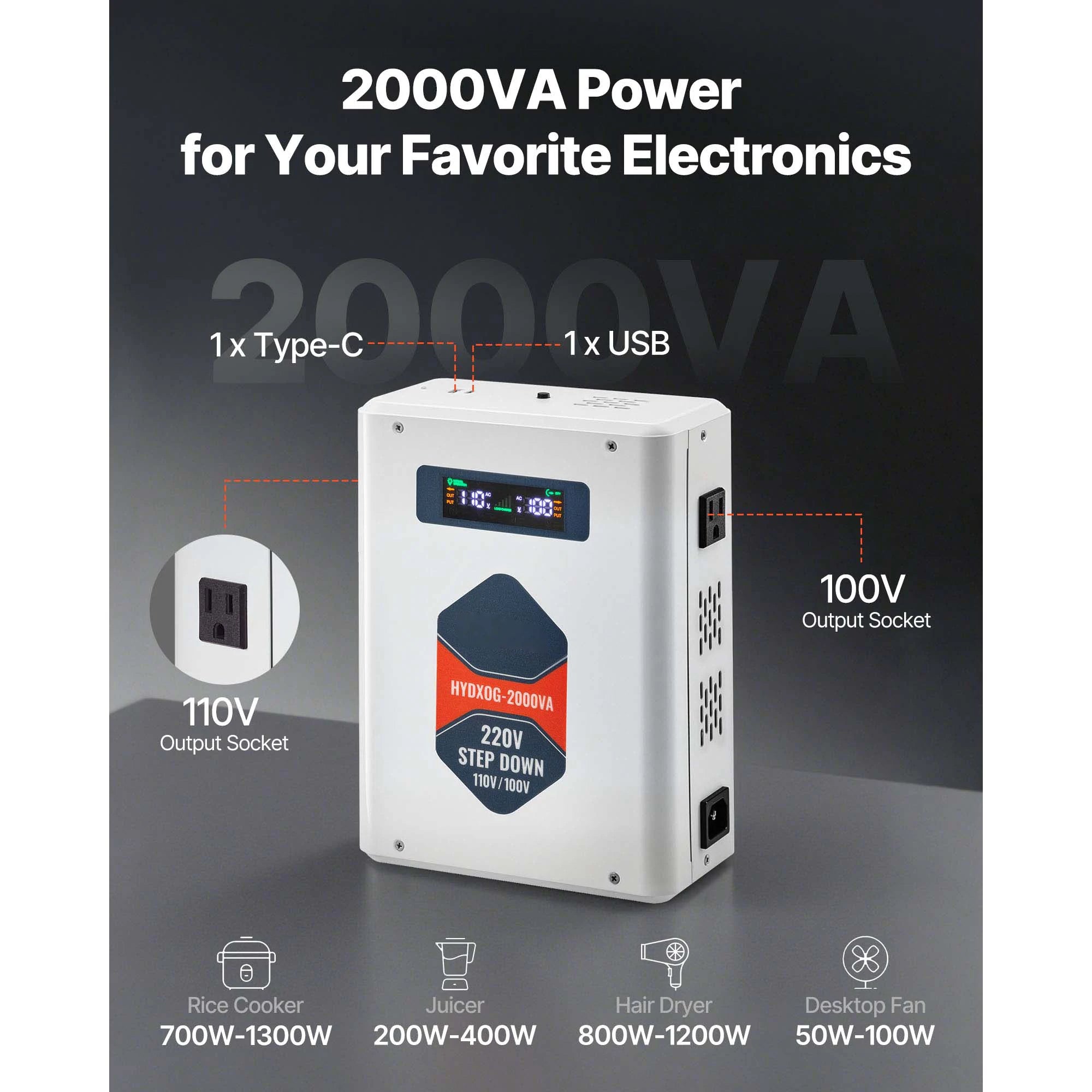 Step Up/Down Voltage Converter 2000VA/3000VA Dual Output Power Transformer
