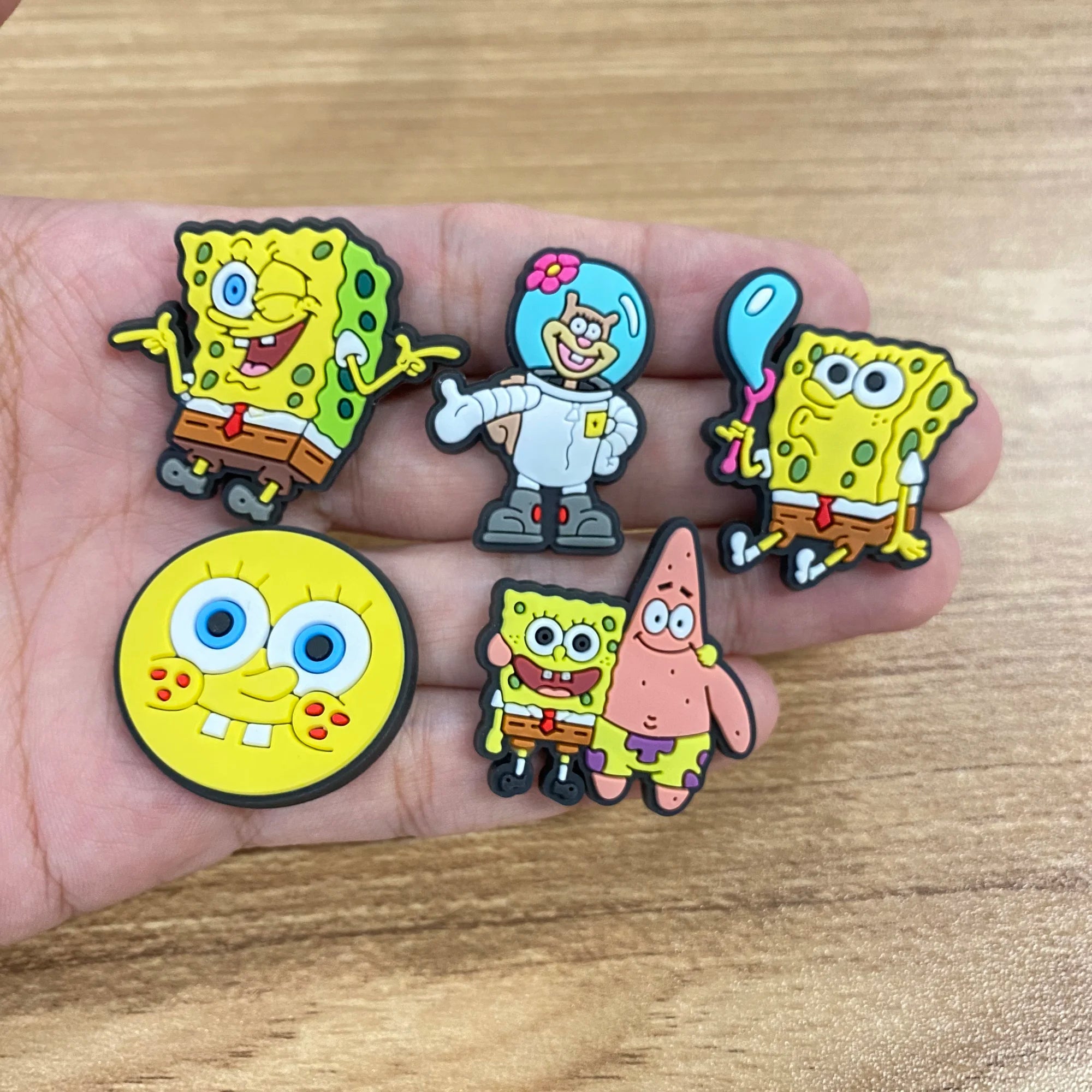 20pcs/set Shoe Charms DIY Spongebob Accessories For PVC Decorations Fit to Bubble Slides Sandals