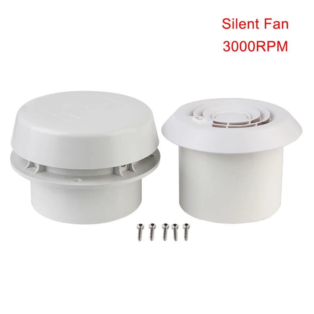 3000/4000RPM 12V Car Fan Silent/Strong Wind Air Vent Outlet Camper Accessories For RV Trailer Caravan Ventilation Exhaust Fans