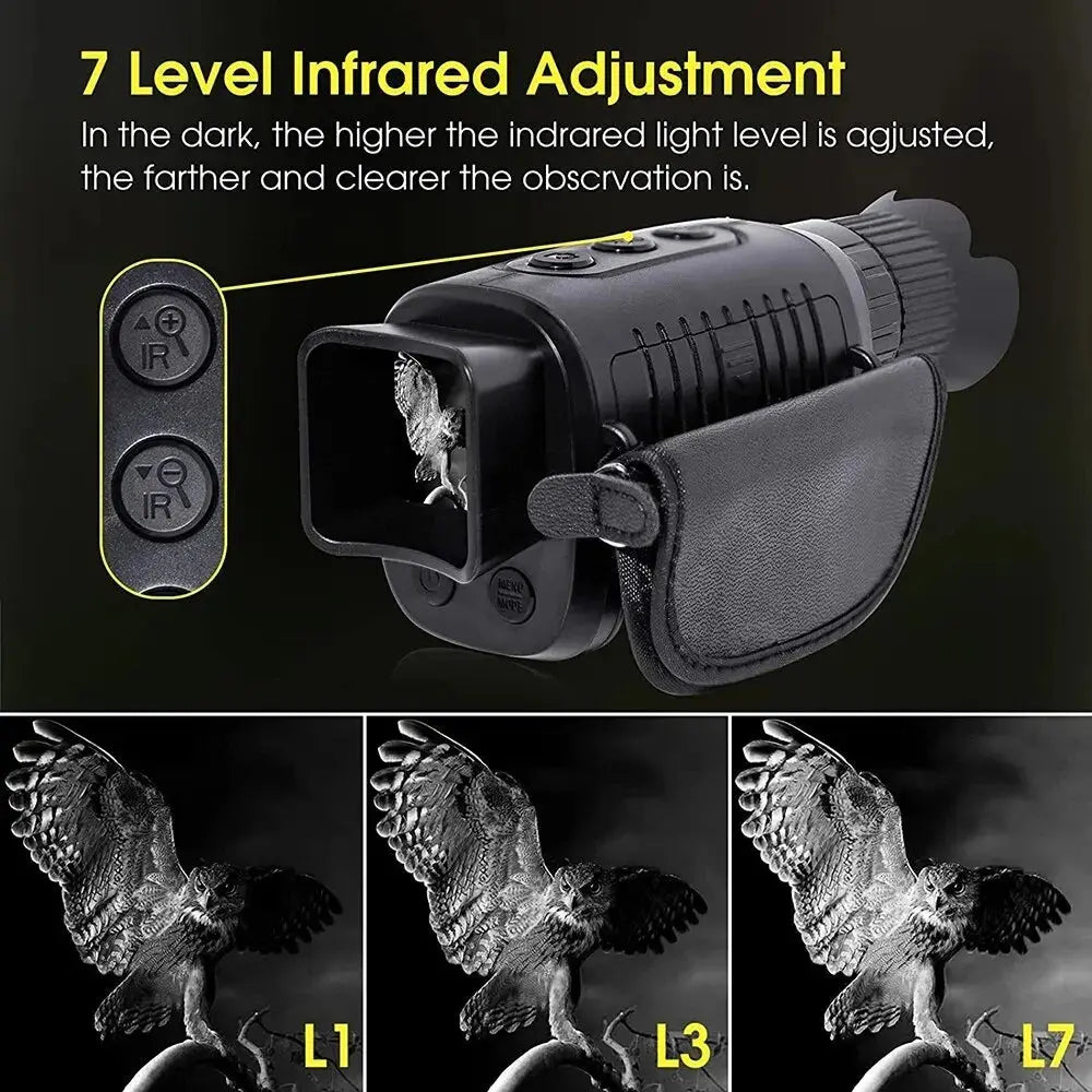 Monocular Night Vision Device 1080P HD Infrared Camera 5X Digital Light Zoom Hunting Telescope Outdoor Search Full Darkness 300m Spy-shop.com