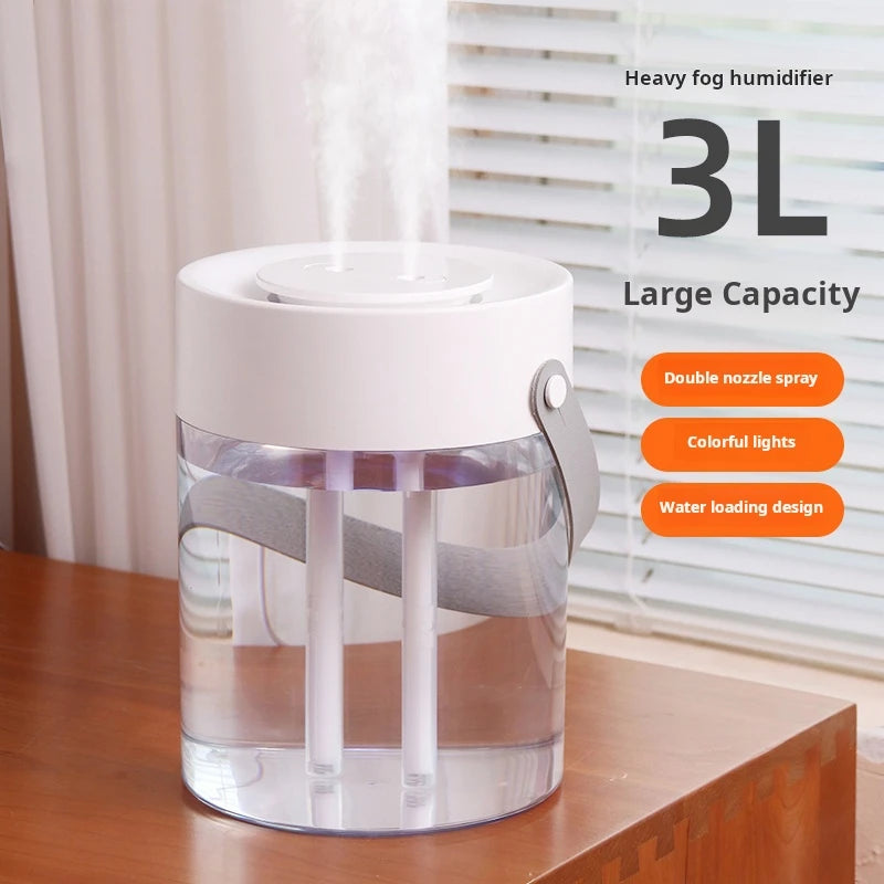 3 L USB Ultrasonic Humidifier with Dual Mist Outlets