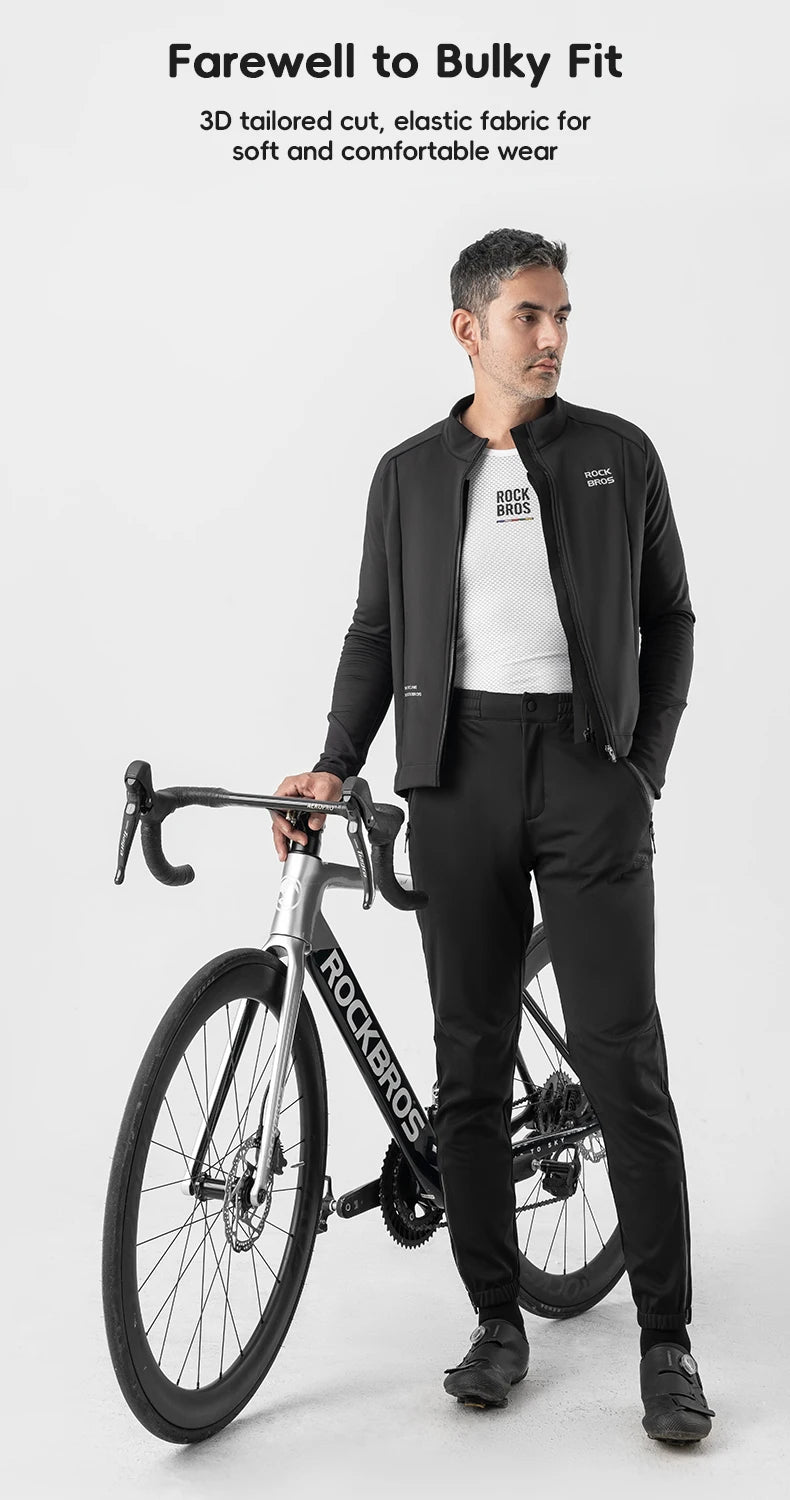Vindafvisende fleece cykelbukser til kørsel i koldt vejr