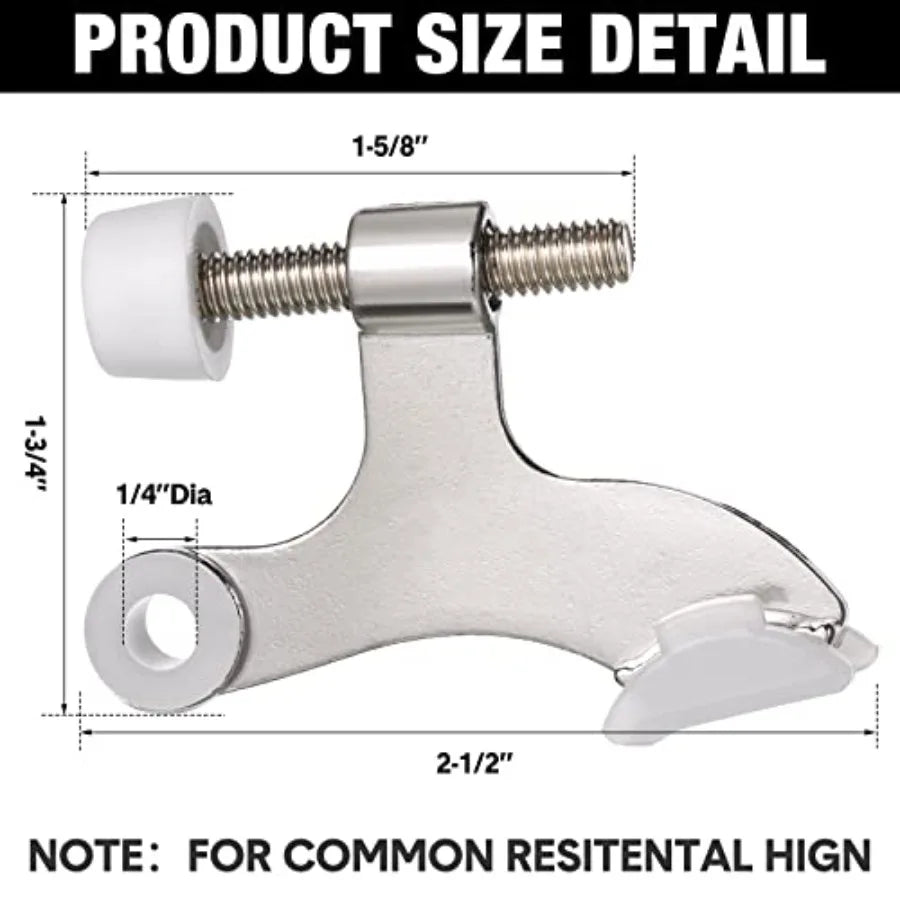 48-Pack Adjustable Hinge Pin Door Stops with Rubber Tips