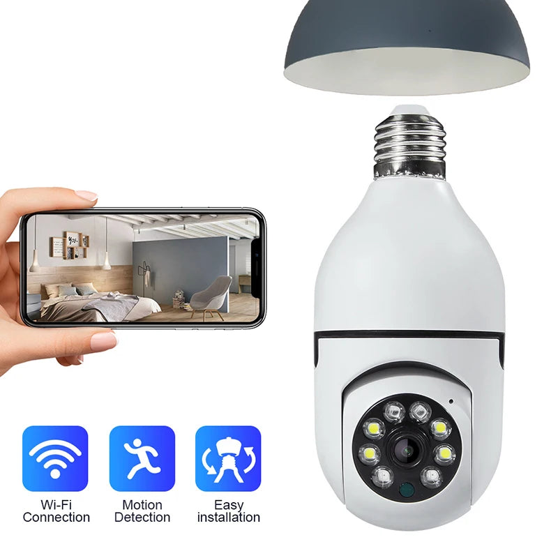 1080P HD E27 Bulb Surveillance Camera Anti-theft Outdoor Indoor Security Monitor Wireless WiFi Camera Night Vision Audio IP Came